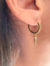 Gold CZ Pave Spike Dangle Earring