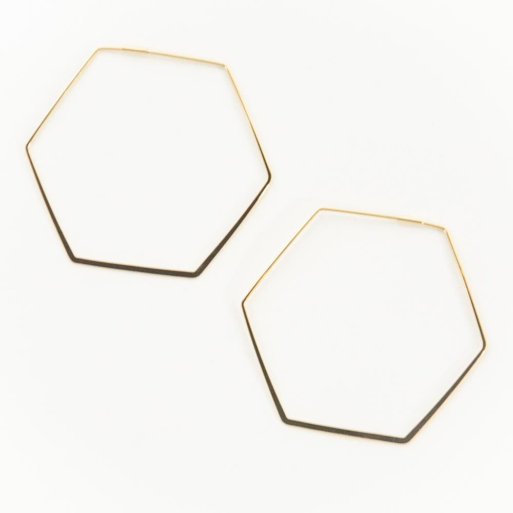 Hexagon Hoop-Gold