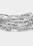 9 pc Cut Bead Stretch Bracelet- Silver