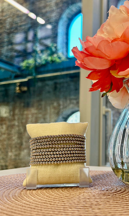 10 Piece Stretch Bracelet Set-Silver