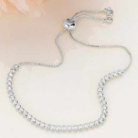 CZ Adjustable Pull Tie Bracelet