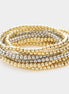 Stretch Beaded Bracelet Set-Gold/Silver