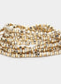 9 pc Cut Bead Stretch Bracelet- Gold/Silver