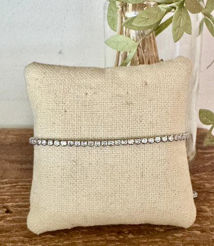 CZ Adjustable Pull Tie Bracelet