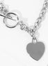 Heart on Toggle Chain-White Gold