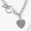 Heart on Toggle Chain-White Gold