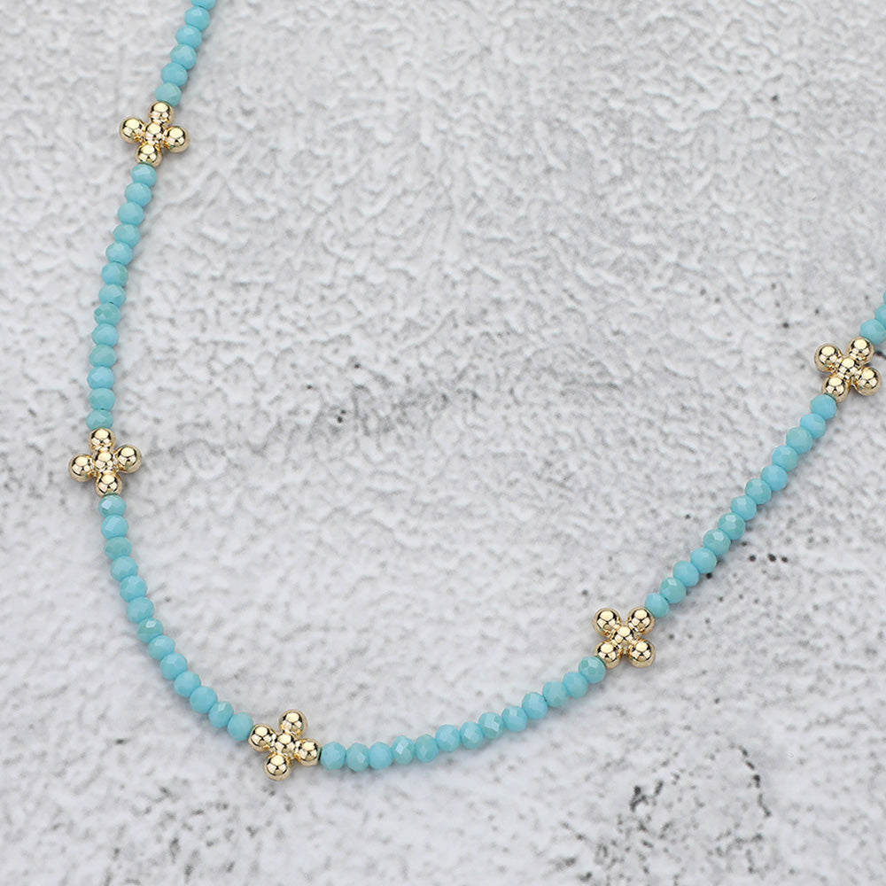 Crystal Bead Necklace-Turquoise
