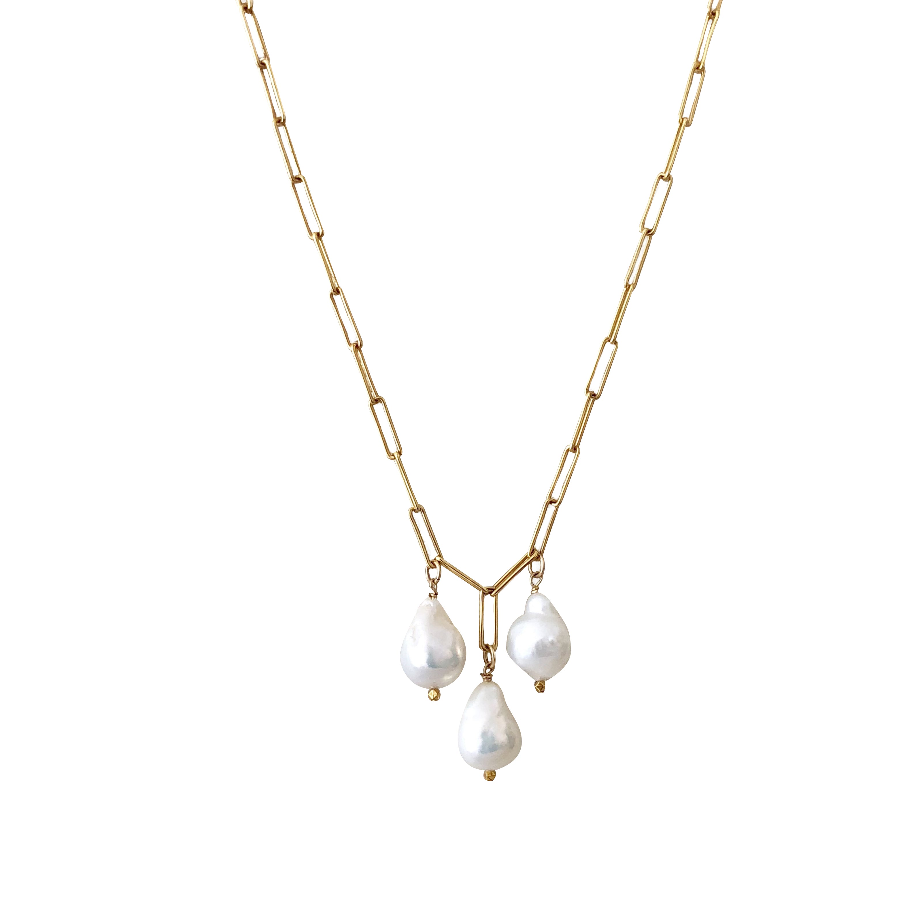 Triple Baroque Pearl Necklace