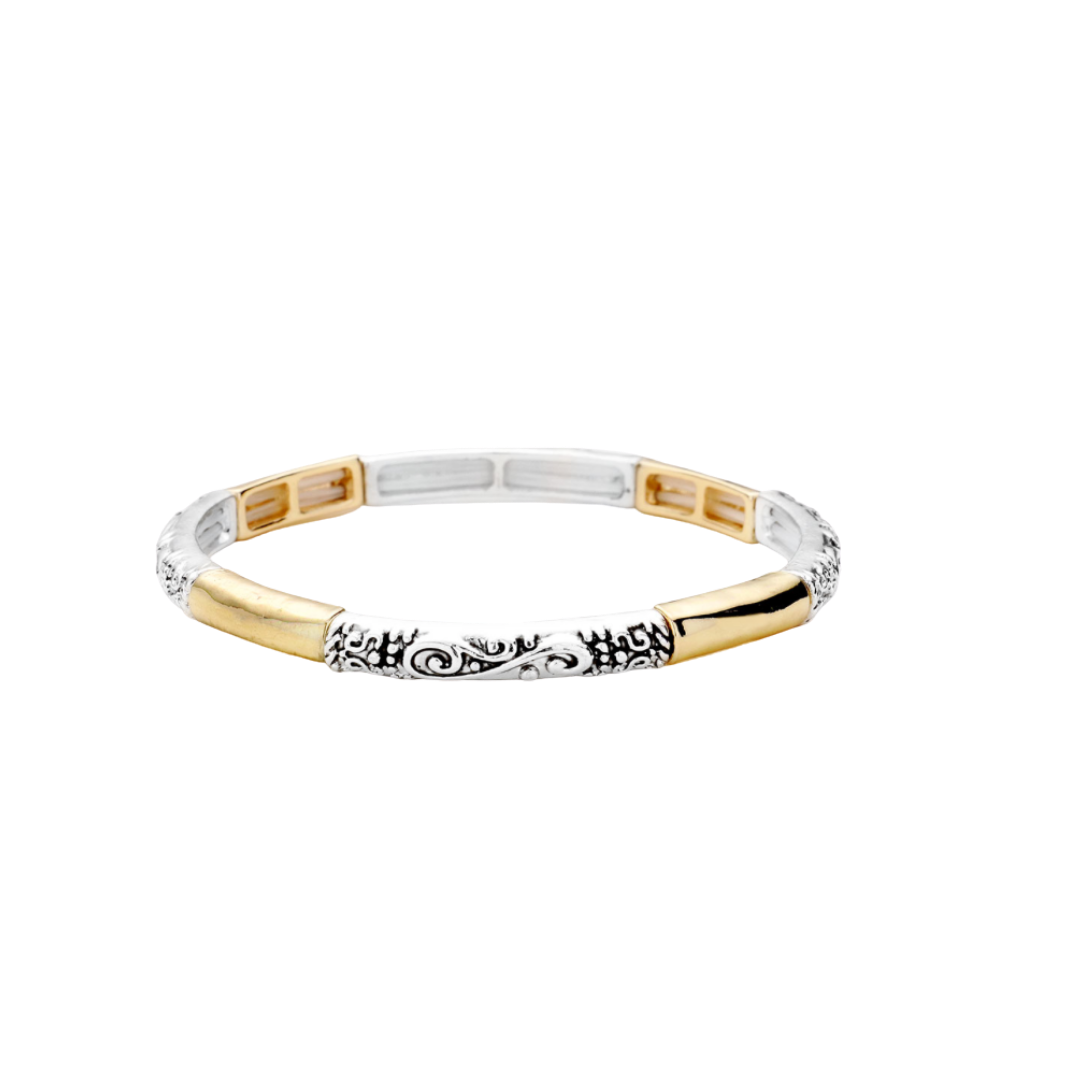 Mini Stretch Swirl Bangle-Gold/Silver
