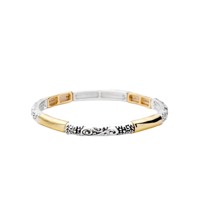 Mini Stretch Swirl Bangle-Gold/Silver