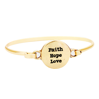 Faith Hope Love Bangle-Gold