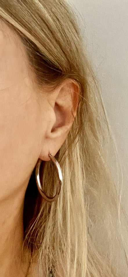 Classic Hoop Set-Rhodium
