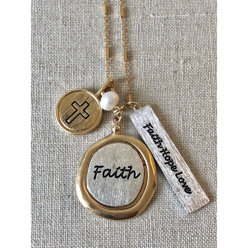 The Fast Flash! Faith Cluster Necklace-Gold