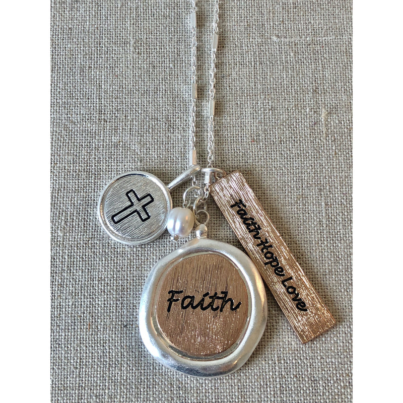 The Fast Flash!  Faith Cluster Necklace-Silver