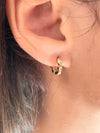 Gold Marquis CZ Huggie Earring