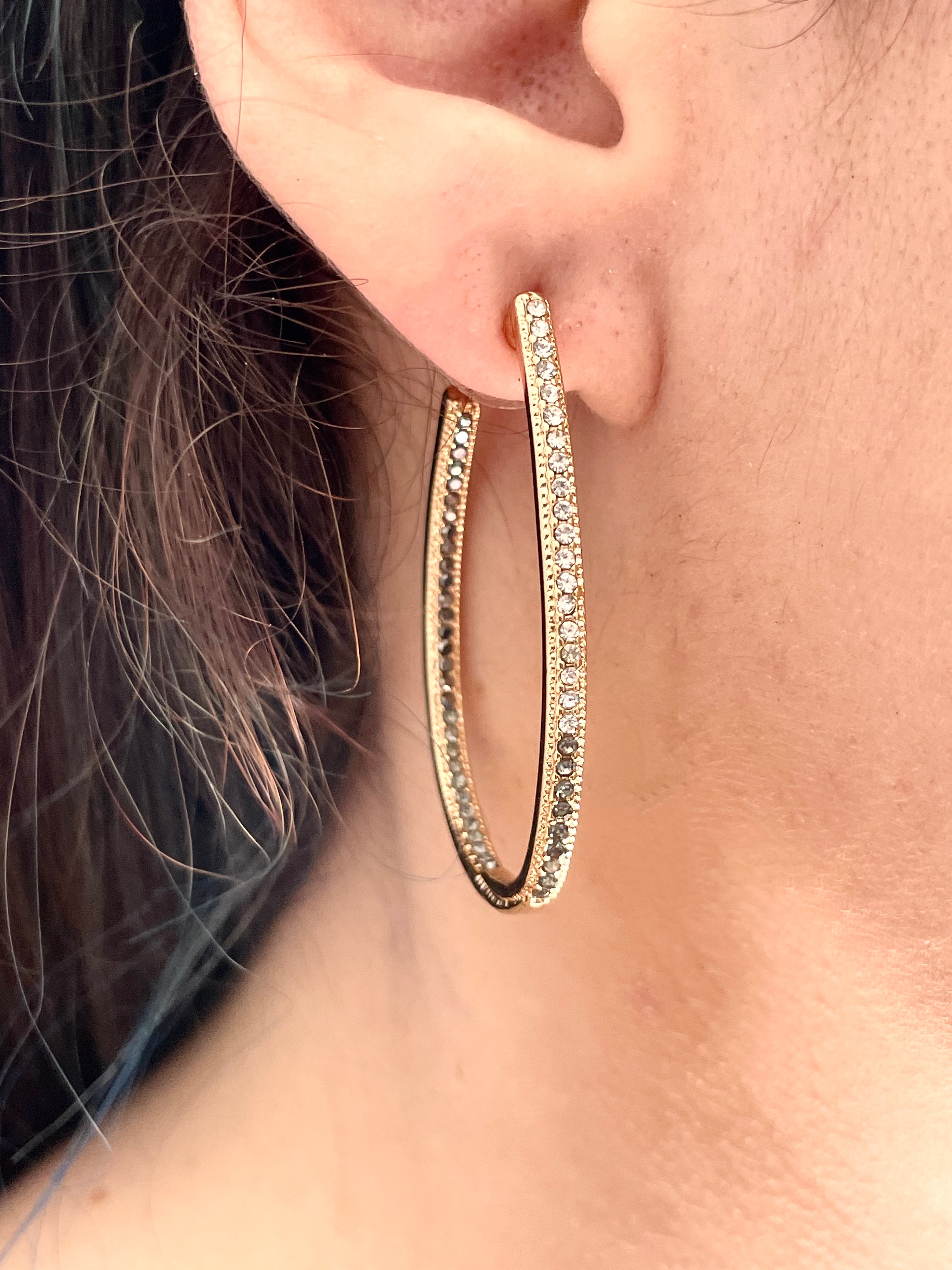 Crystal Ombre Oval Hoop