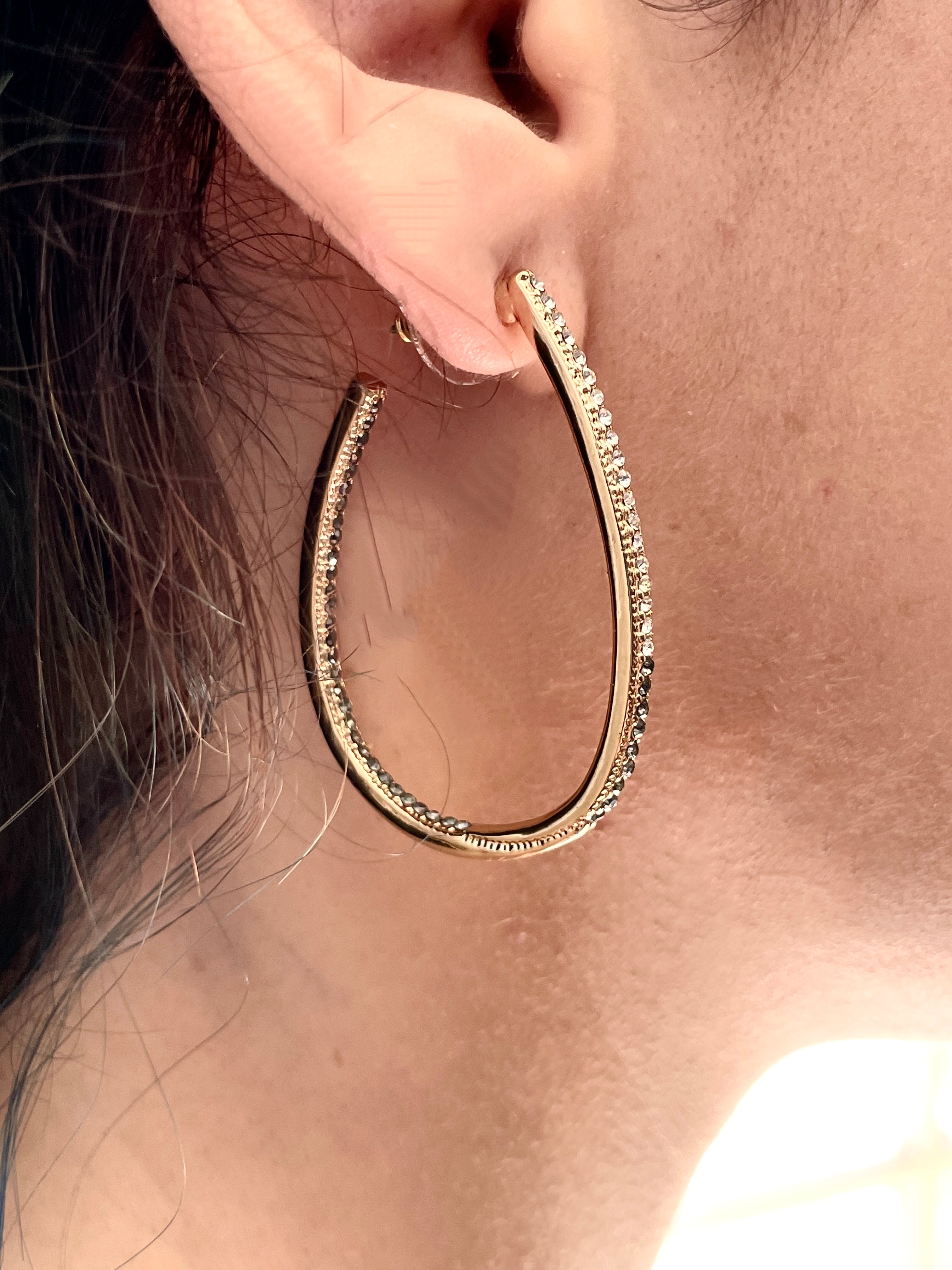 Crystal Ombre Oval Hoop