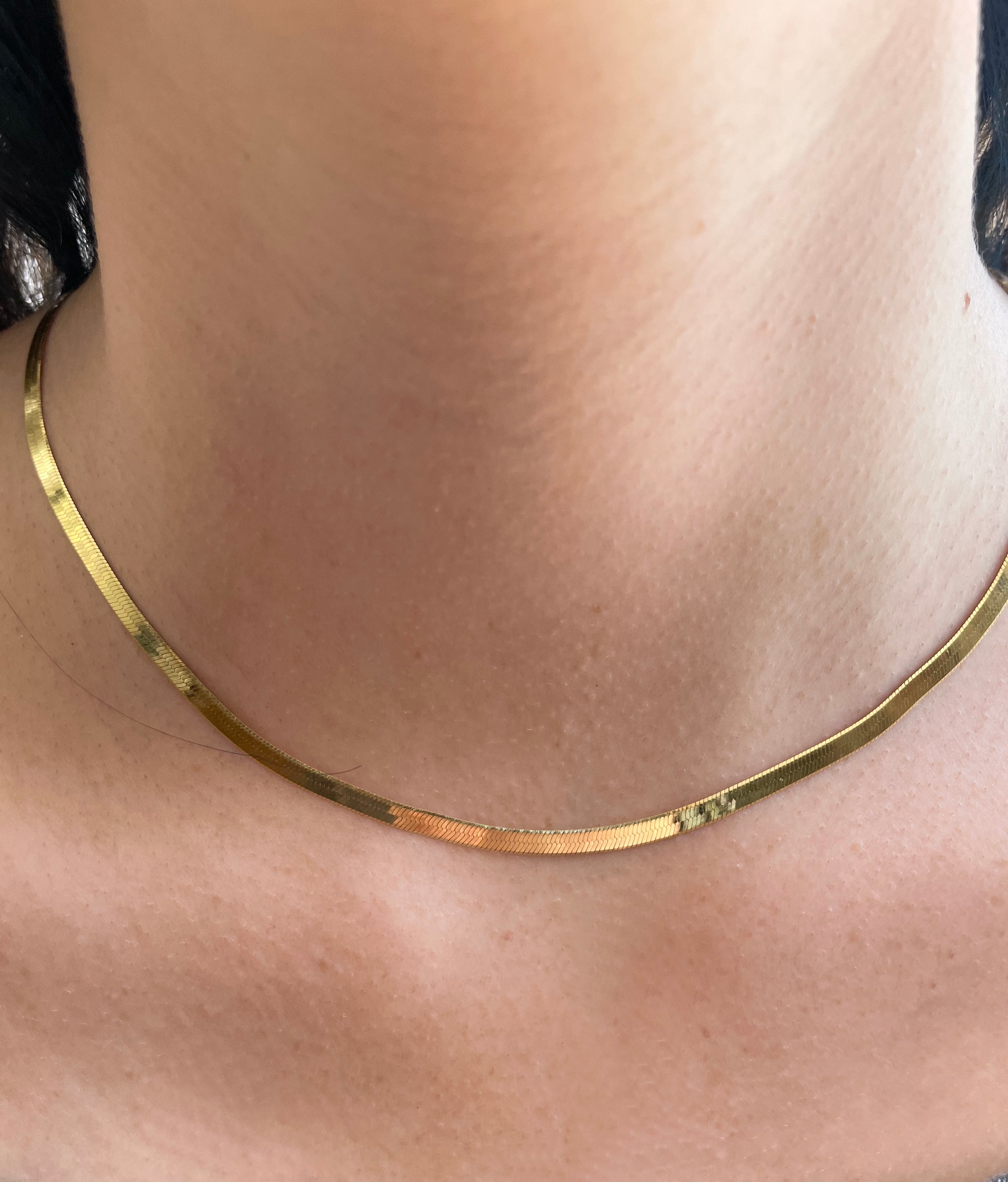 Gold Herringbone Necklace