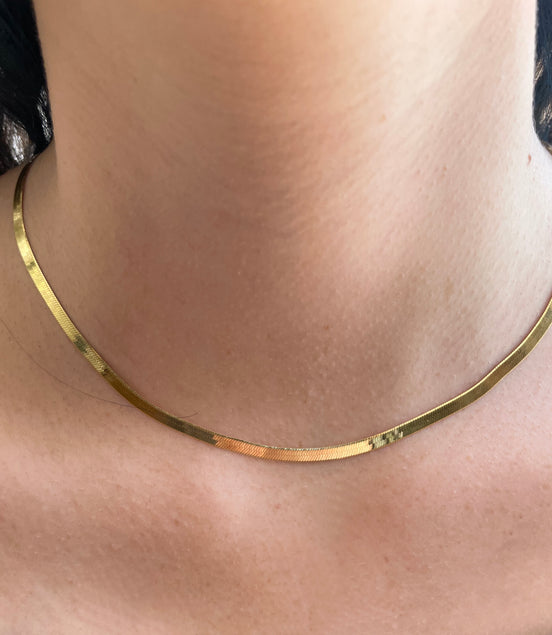 Gold Herringbone Necklace