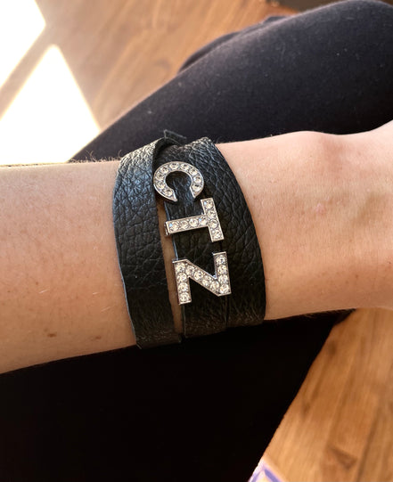Add-A-Letter Initial Wrap Bracelet-3 letters