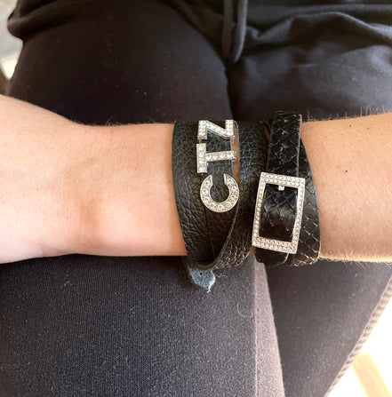 Add-A-Letter Initial Wrap Bracelet-3 letters