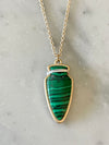 Arrowhead Stone Necklace-Green Malachite
