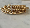 Matte Gold and Crystal Bead Stack