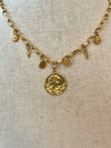 Matte Gold Coin Drop Necklace
