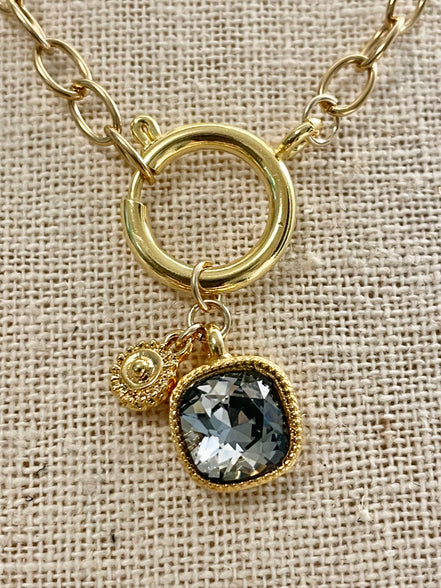 Swarovski Cushion Cut Cluster Necklace