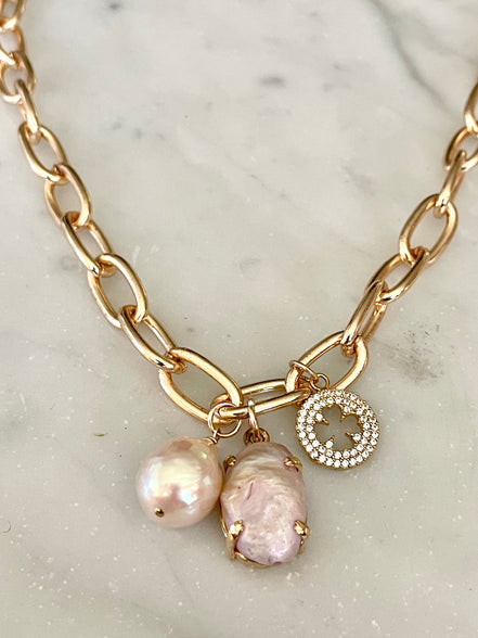 Chunky Pearl Cluster Necklace