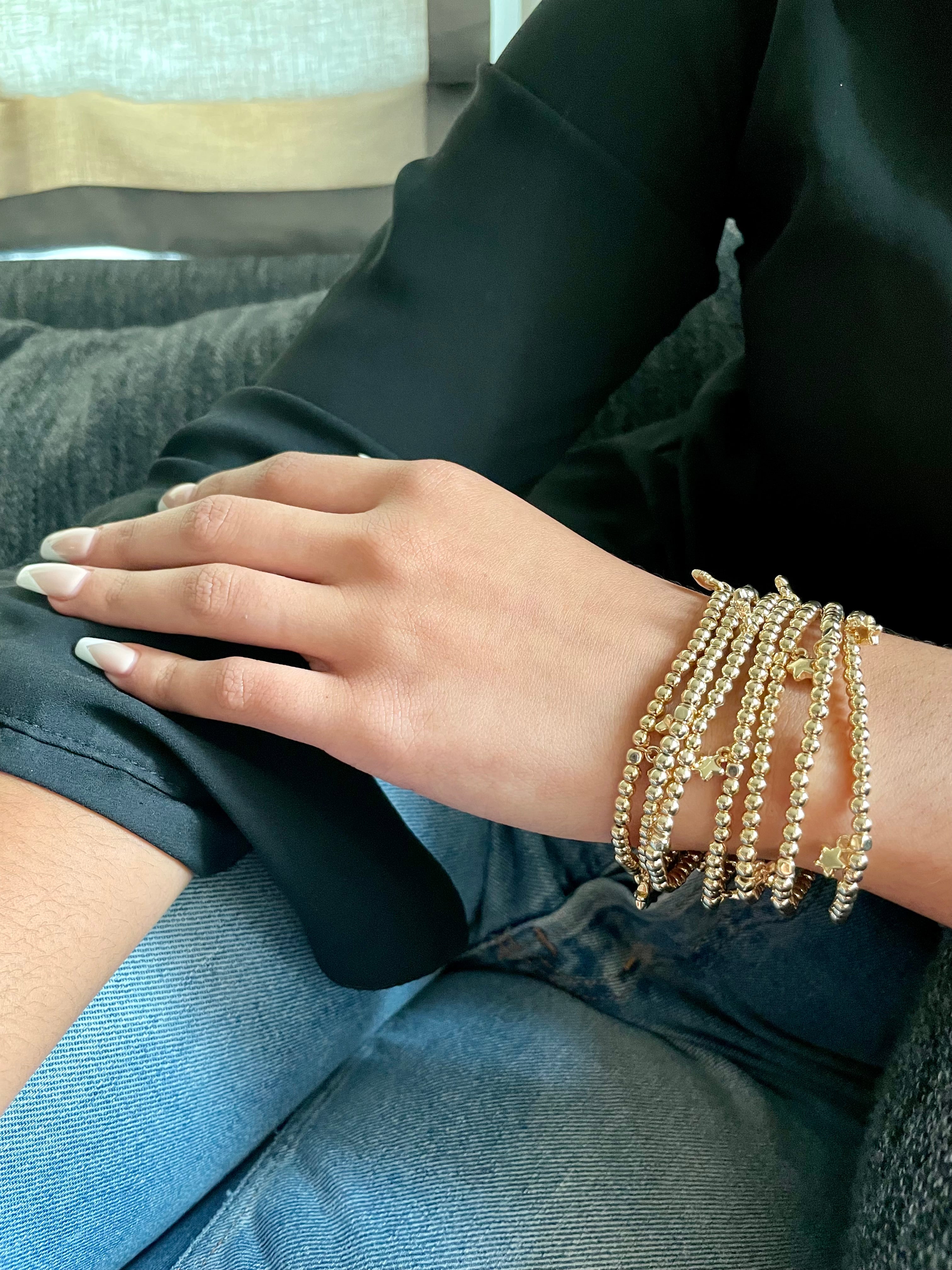 Starry Beads Stack-Silver