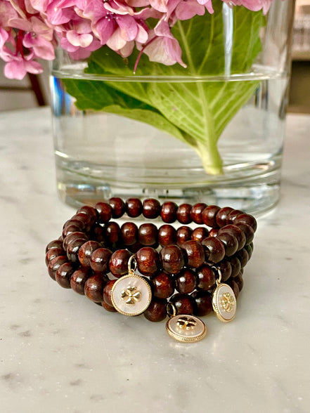 Clover/Mother of Pearl Prayer Bead Bracelet
