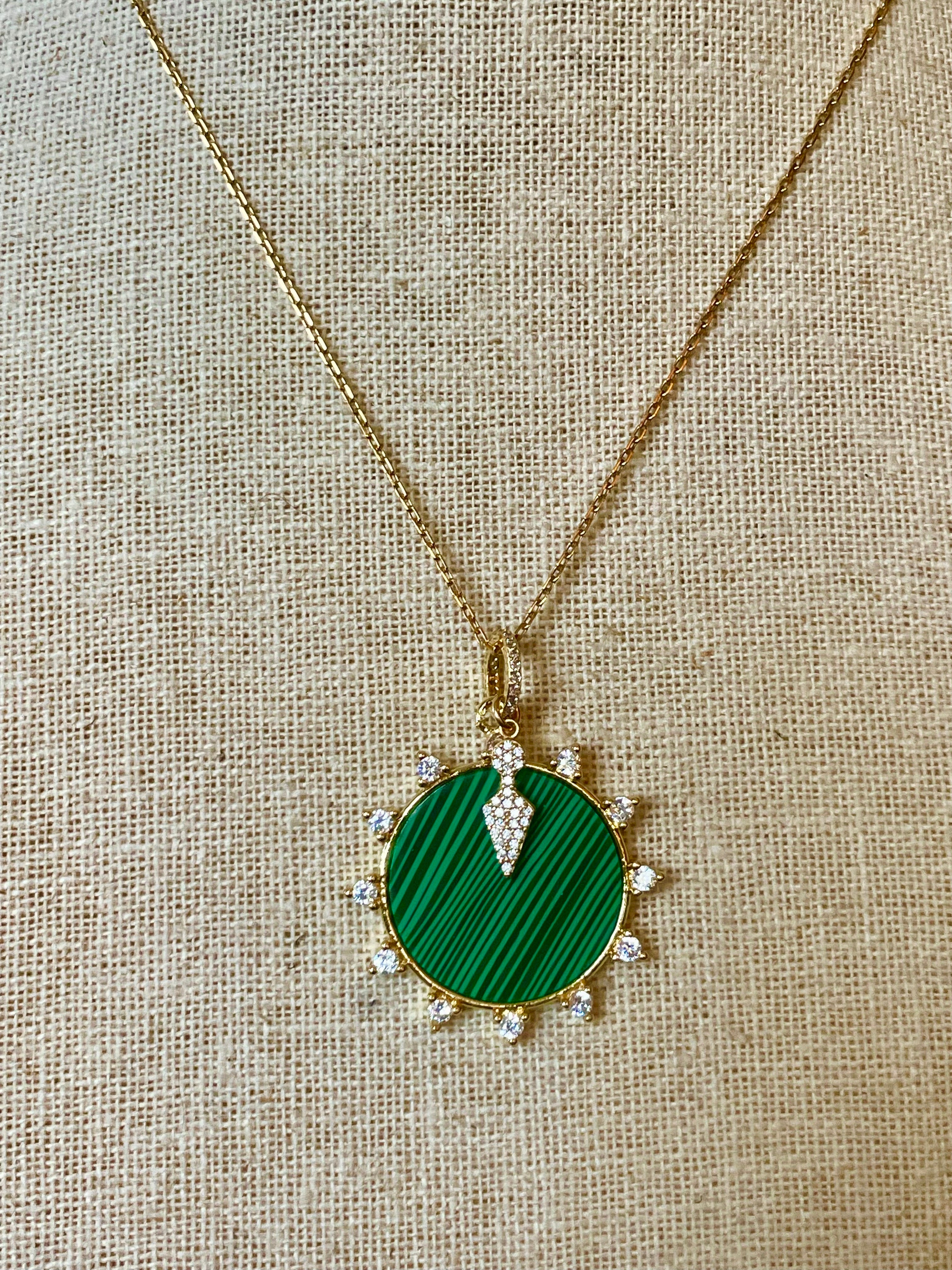 Malachite Disk Necklace