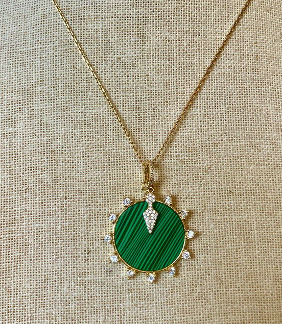 Malachite Disk Necklace