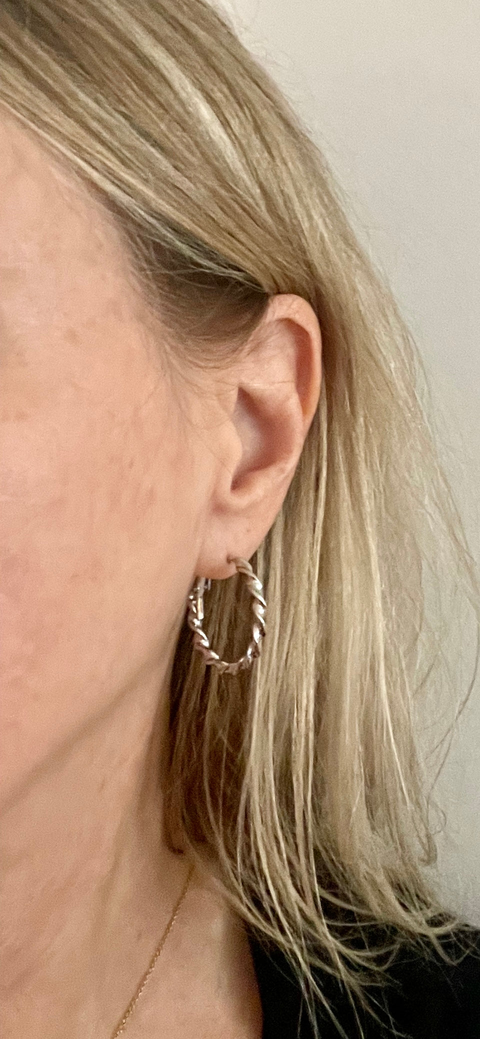 Twist Hoop Set-Rhodium