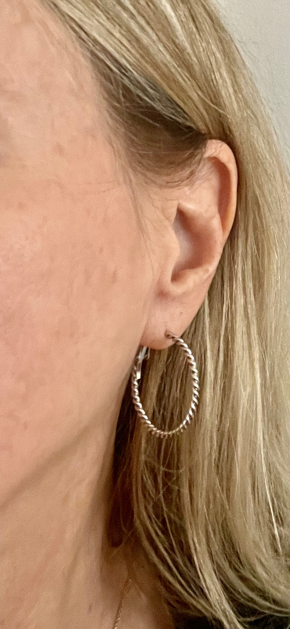Twist Hoop Set-Rhodium