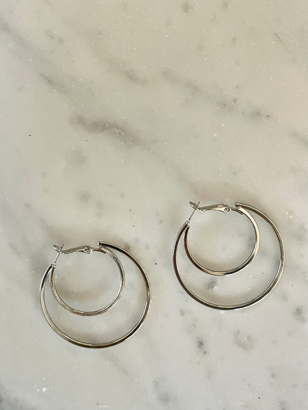 Multi Hoop Set-Rhodium