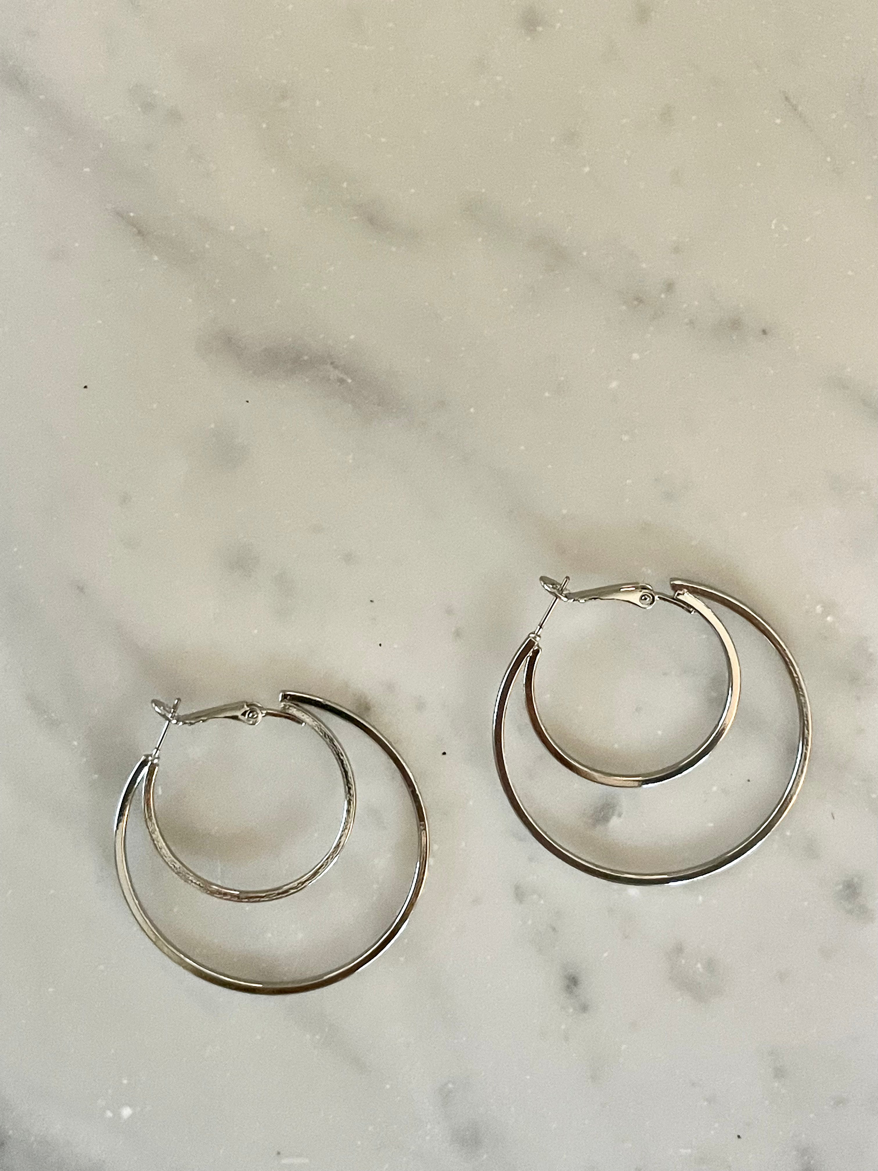 Multi Hoop Set-Rhodium