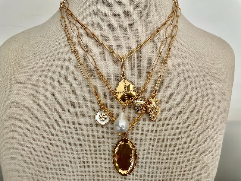 Oval Cluster Necklace