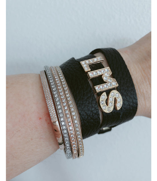 Add-A-Letter Initial Wrap Bracelet-3 letters