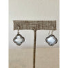 Sample Sale! Pearl and Gunmetal Crystal Clover Earring