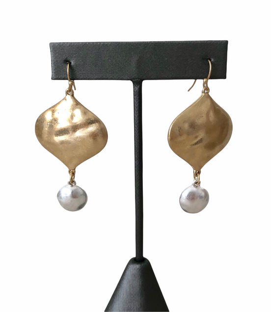 Matte Gold Drop Earrings