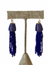 Beaded Fringe Earring-Cobalt