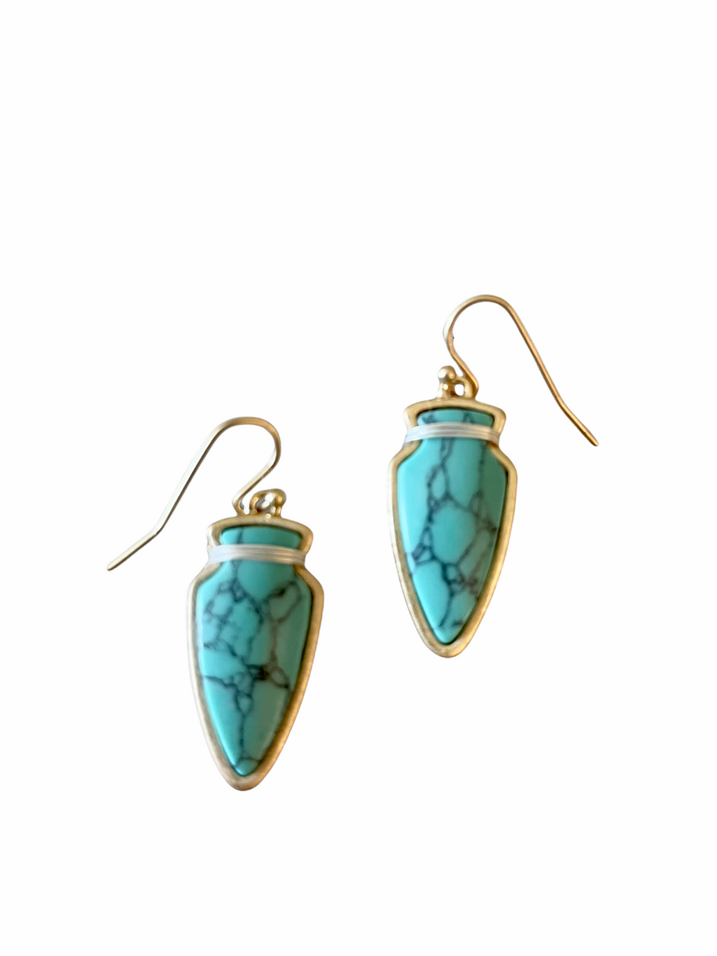 Arrowhead Stone Earring-Turquoise