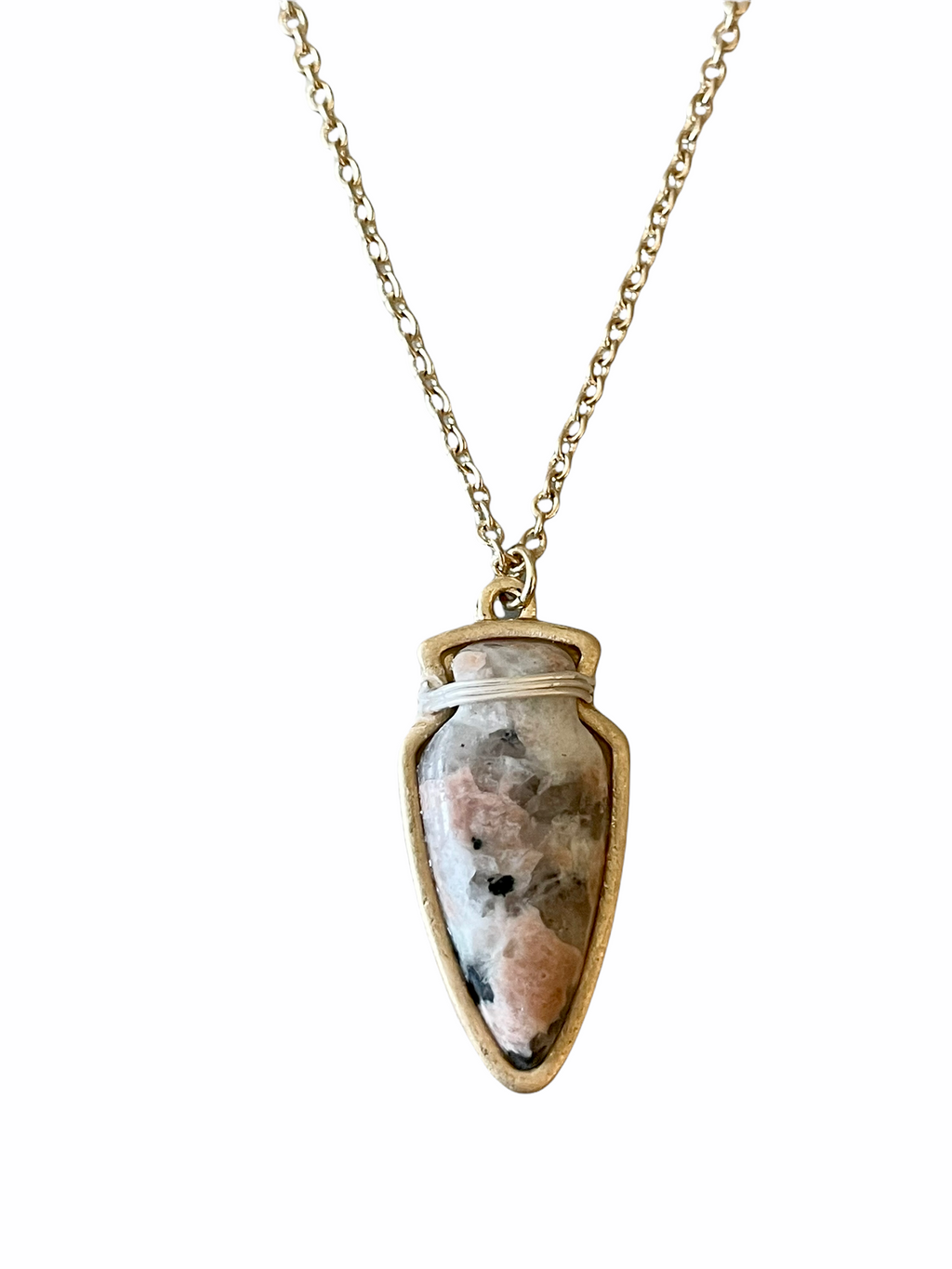 Arrowhead Stone Necklace-Ivory Fleck
