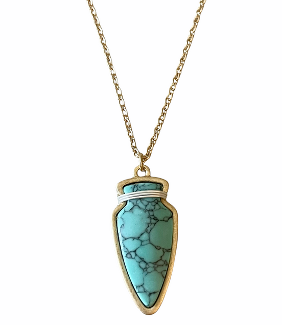 Arrowhead Stone Necklace-Turquoise