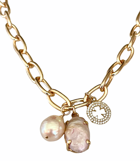 Chunky Pearl Cluster Necklace