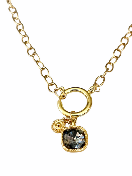 Swarovski Cushion Cut Cluster Necklace