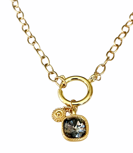 Swarovski Cushion Cut Cluster Necklace
