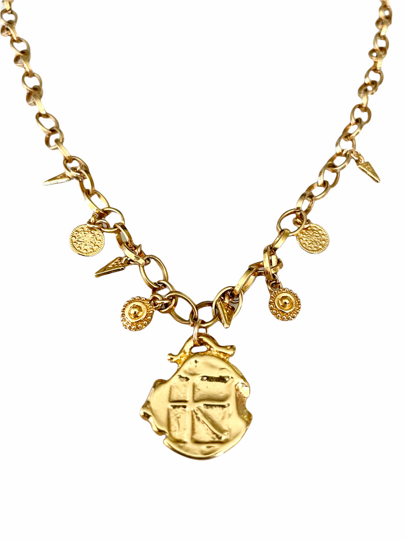 Antiqued Gold Necklace
